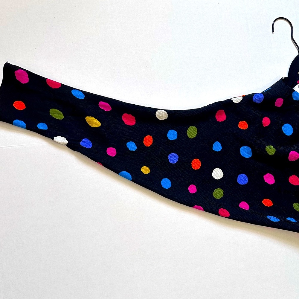 Gillian 100% Silk Vintage 80’s polka dot Ruffle midi Dolman sleeve dress size8 - Picture 9 of 13